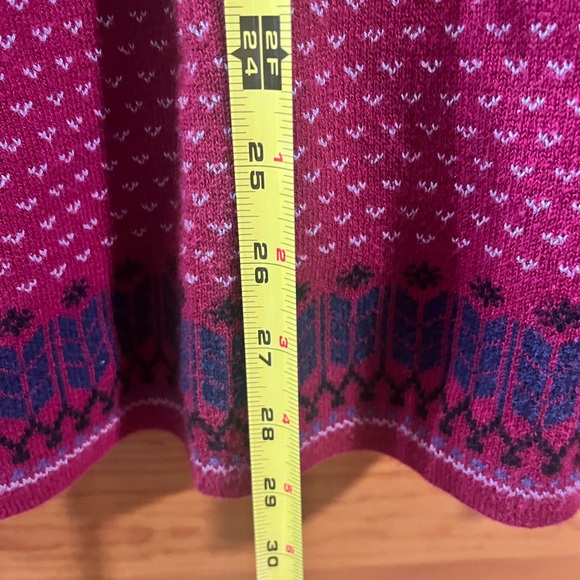 EDDIE BAUER Sweater Mens XL Nordic Southwestern Cotton Blend Raglan Sleeve Red - Picture 6 of 7